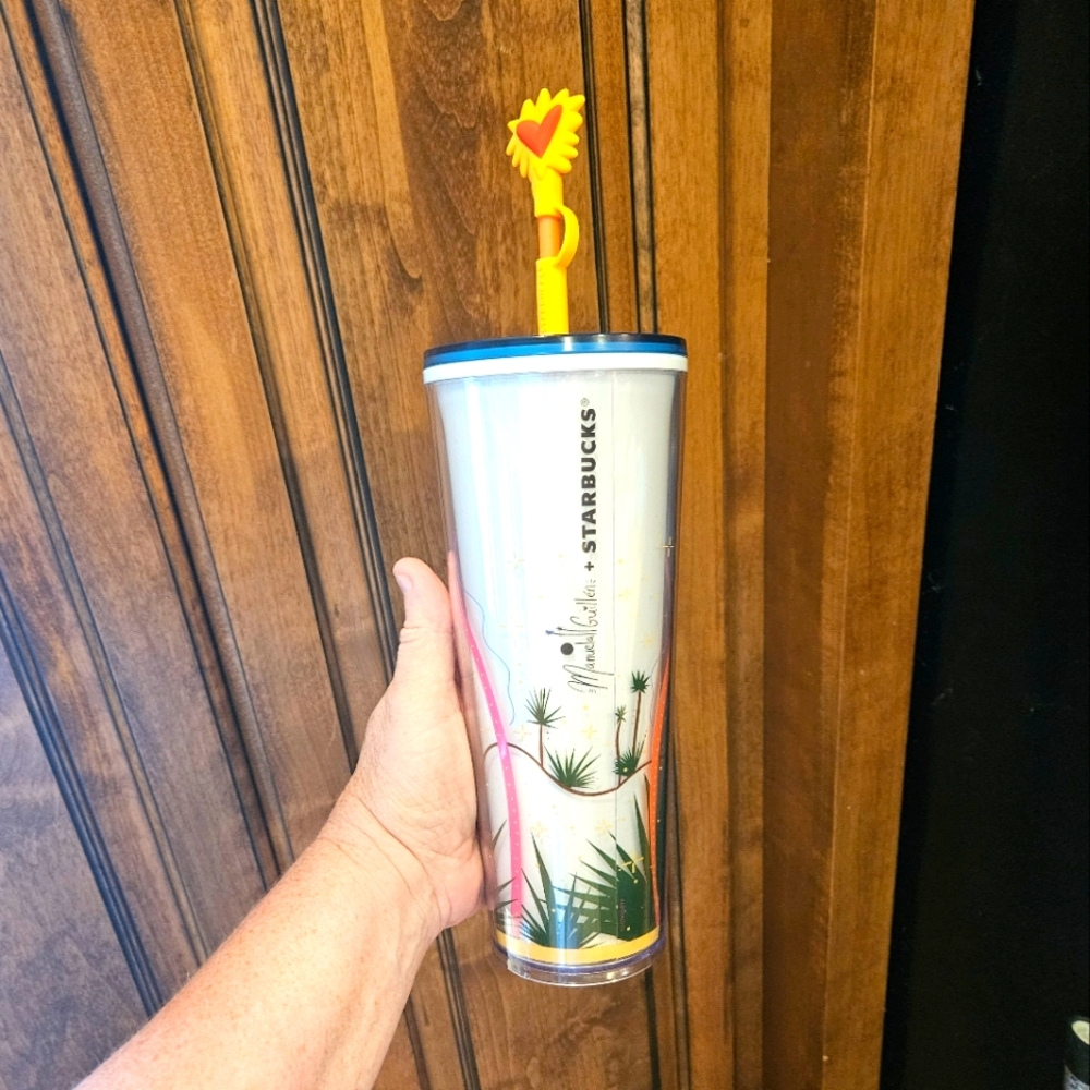 Starbucks 2023 Manuela Guillen Collection with straw cover